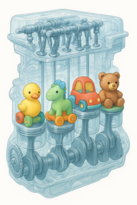 engine with plush toys 